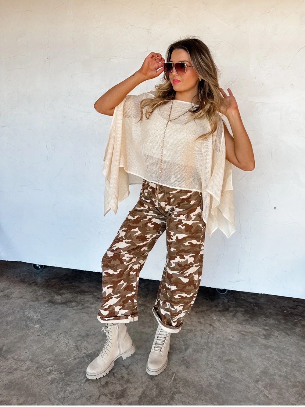 BF1–🤎🤍 Neutral Camo Wide-Leg Pants in Brown & Cream